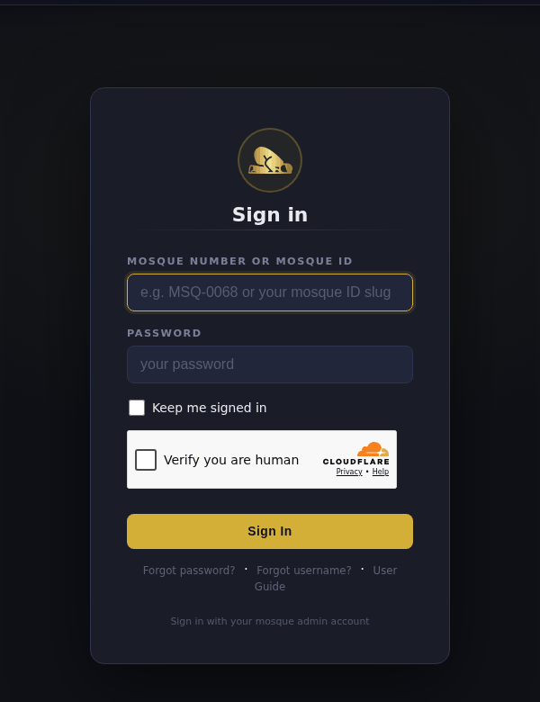 The sign-in page
