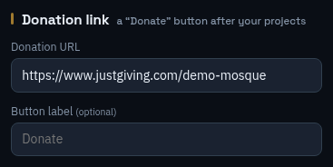 Donation link fields